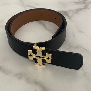 X/S Tory Burch Women's Reversible Logo Belt 1 1/2”